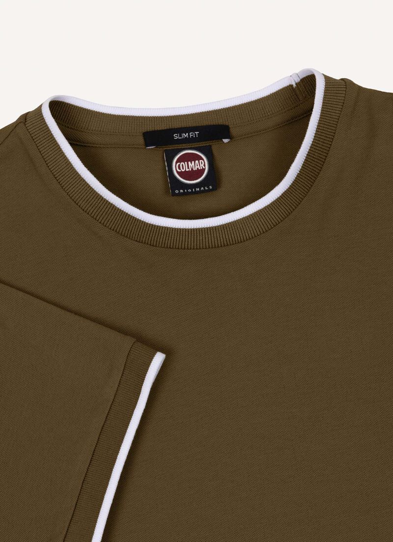 Piqué T-shirt with contrasting stripe