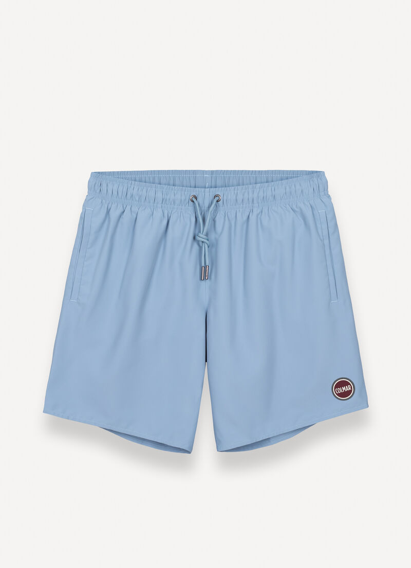 Long swim shorts with drawstring