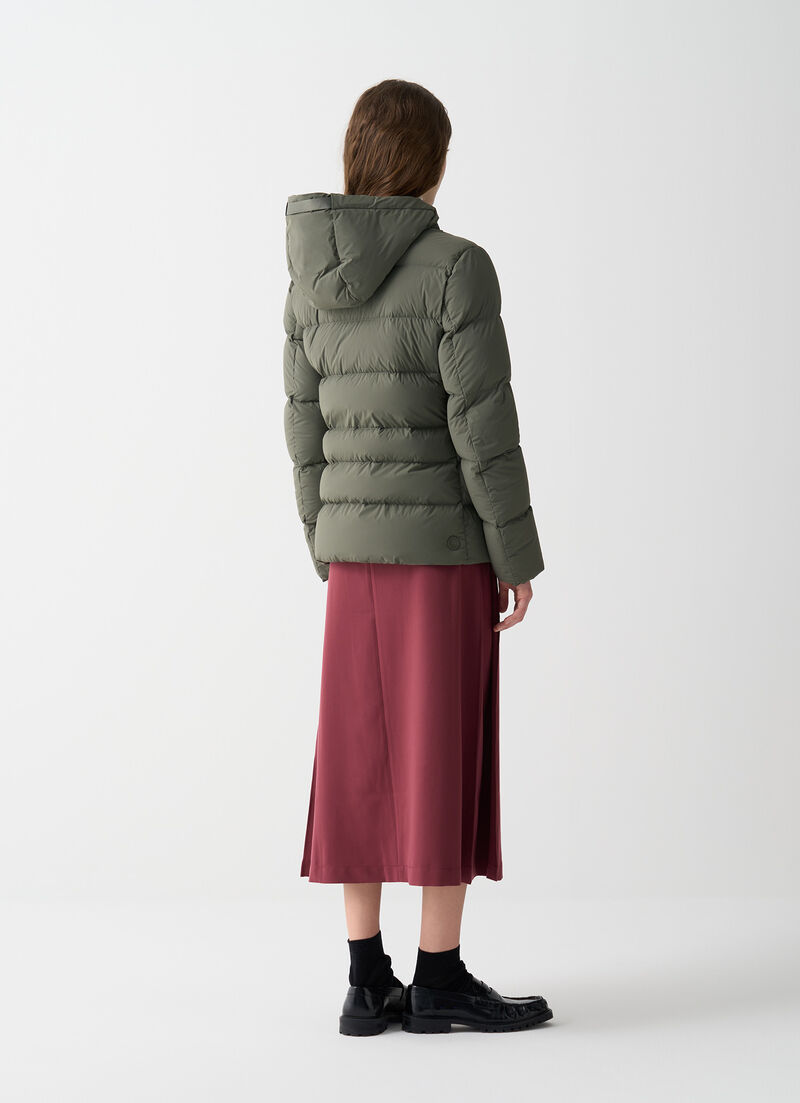 Stretch down jacket with drawstring