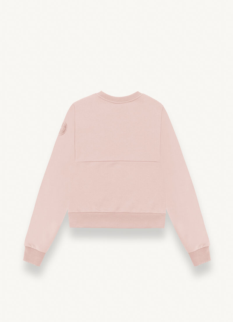 Crew neck sweatshirt with vertical cuts