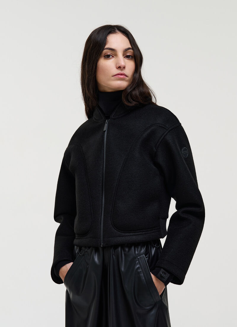 Cropped scuba bomber jacket