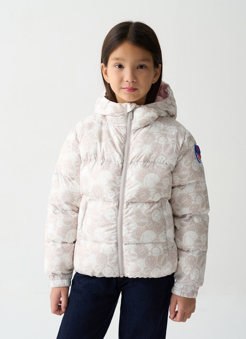 SmileyWorld® down jacket with hood