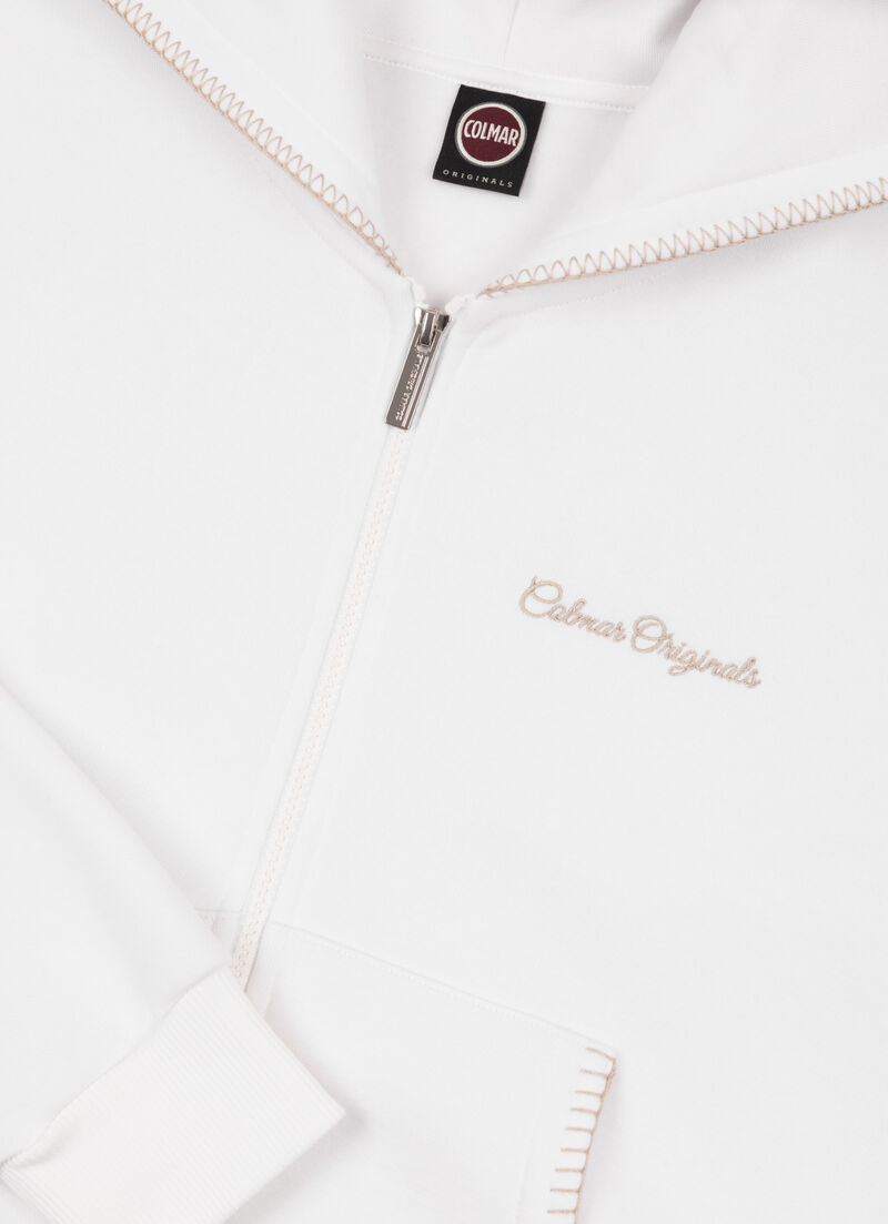 Full-zip sweatshirt with embroidery