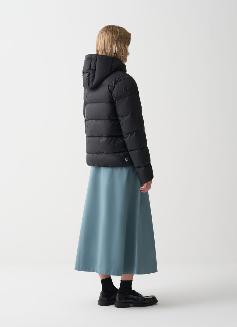 Down jacket with detachable hood