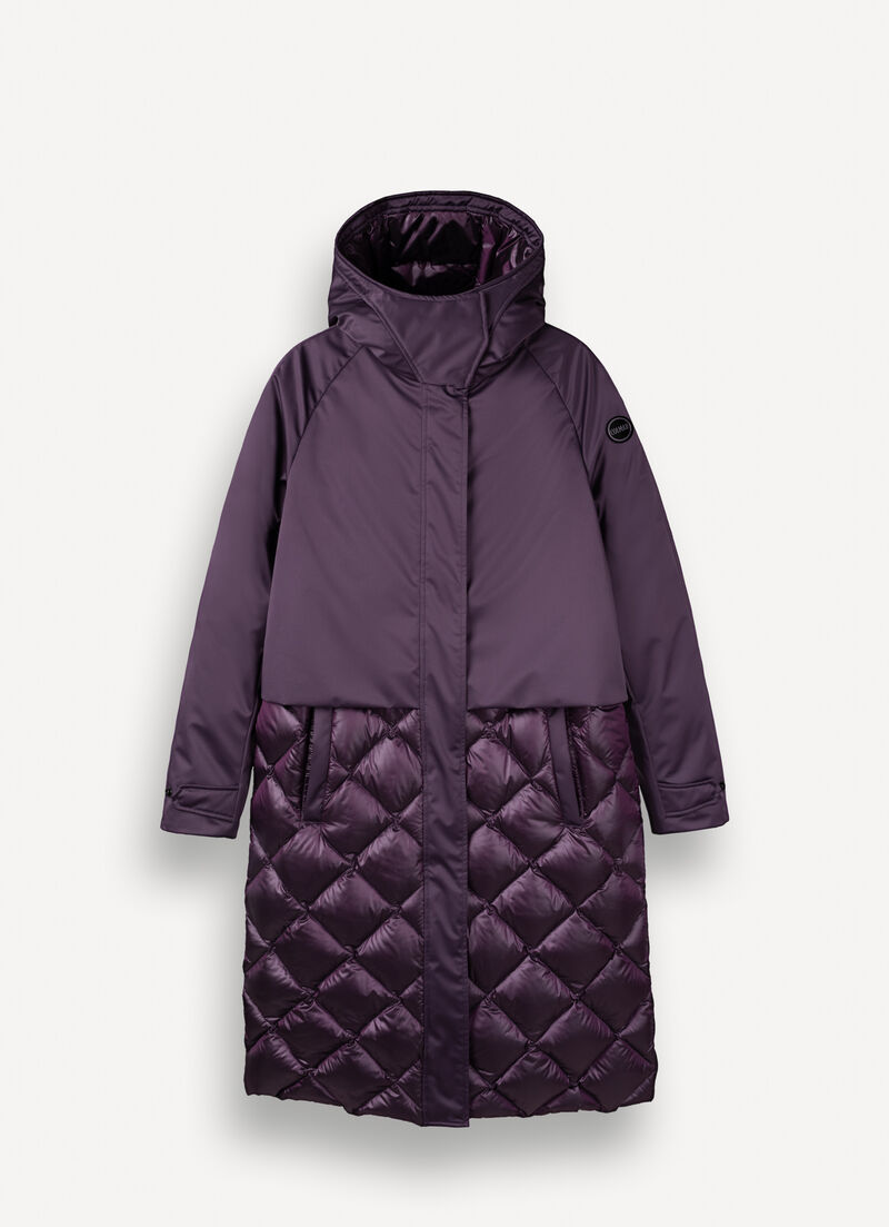 Long down-padded maxi-jacket
