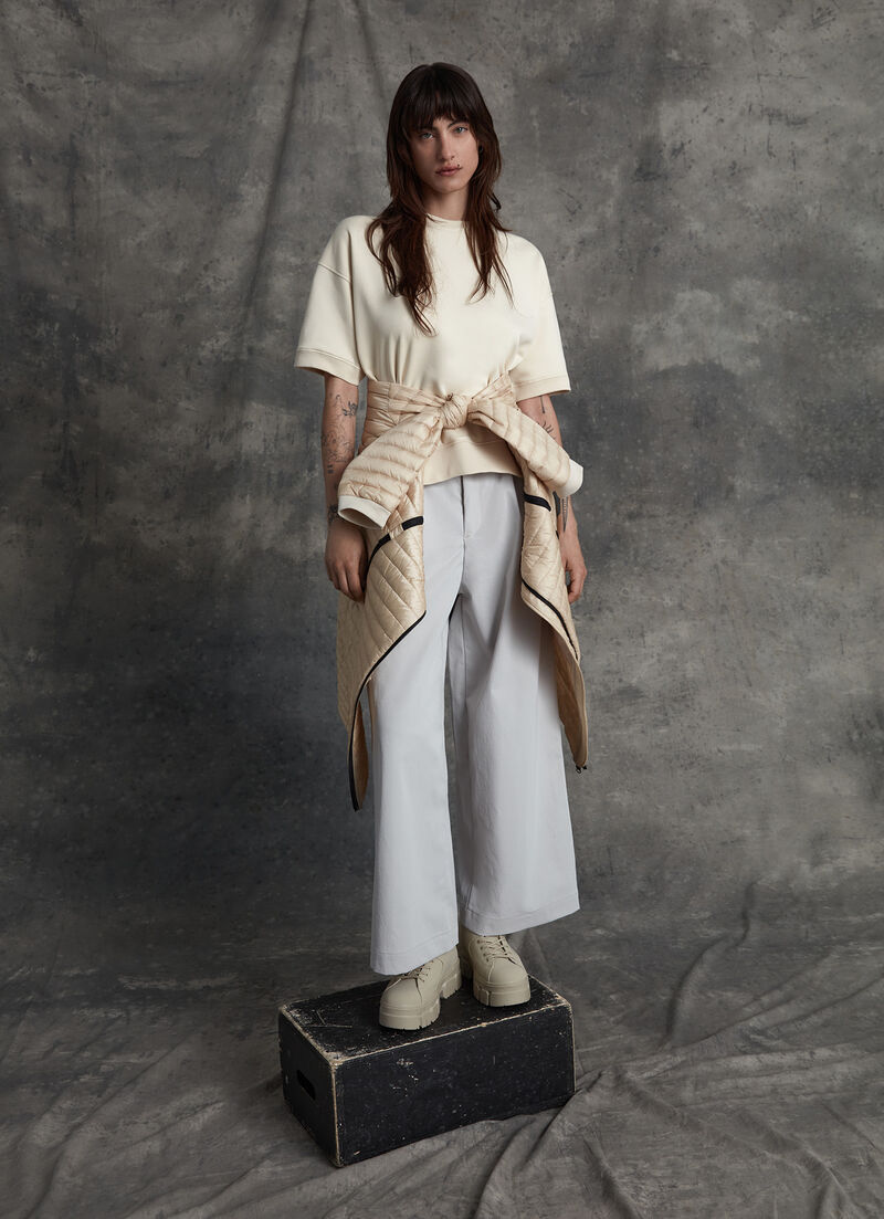 Short-sleeved sweatshirt in a cotton blend