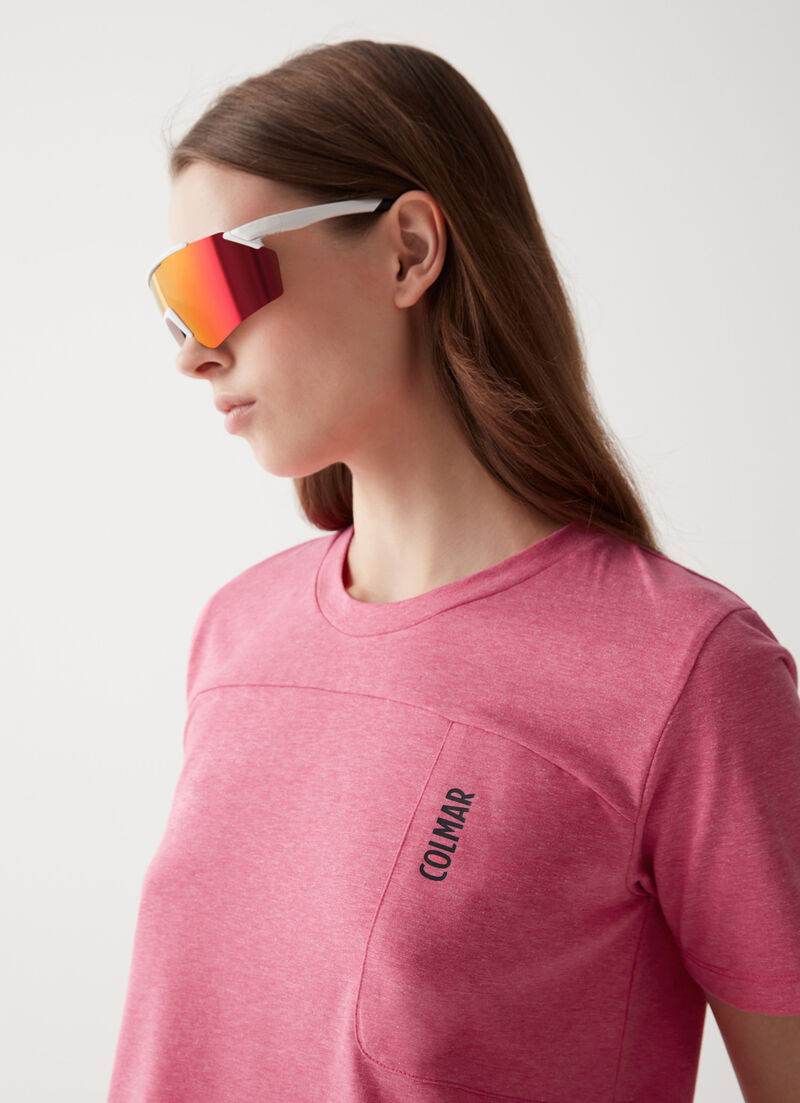 Cropped round-neck T-shirt