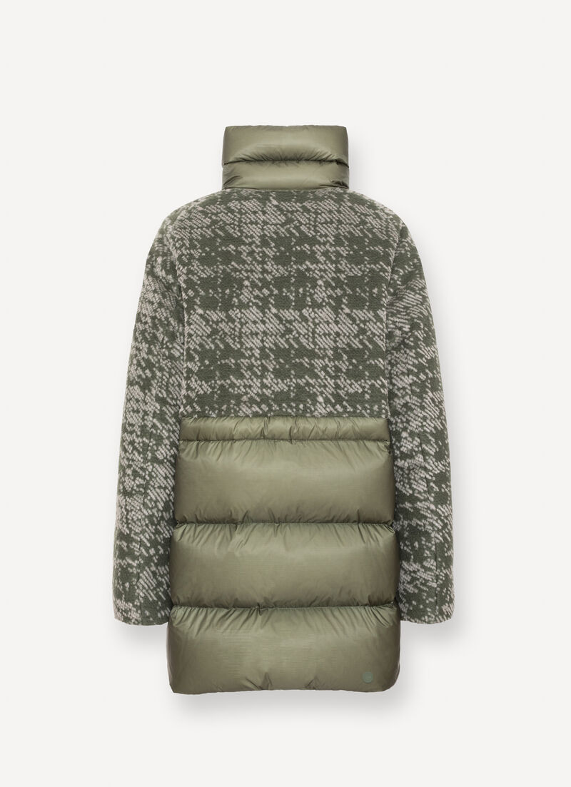 Jacquard down jacket with padded collar