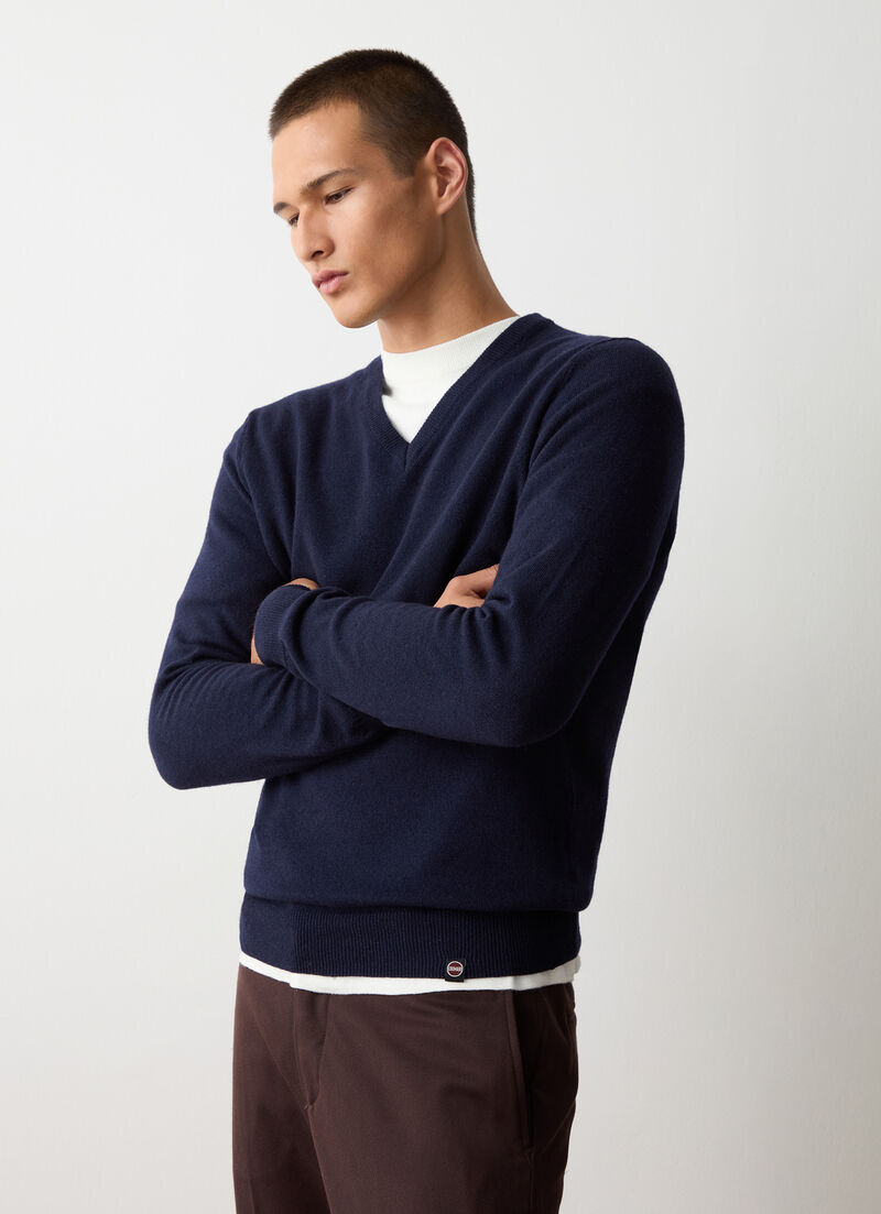 Cashmere stockinette-stitch V-neck pullover