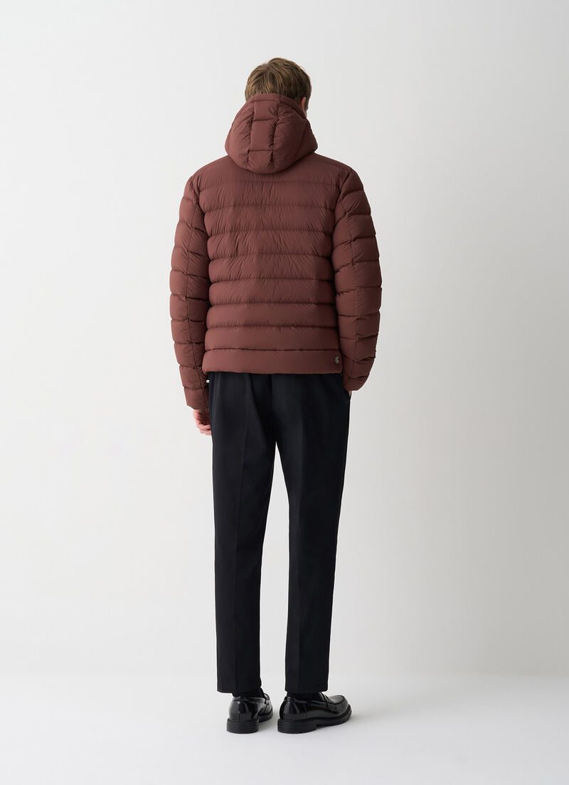Down jacket with detachable hood