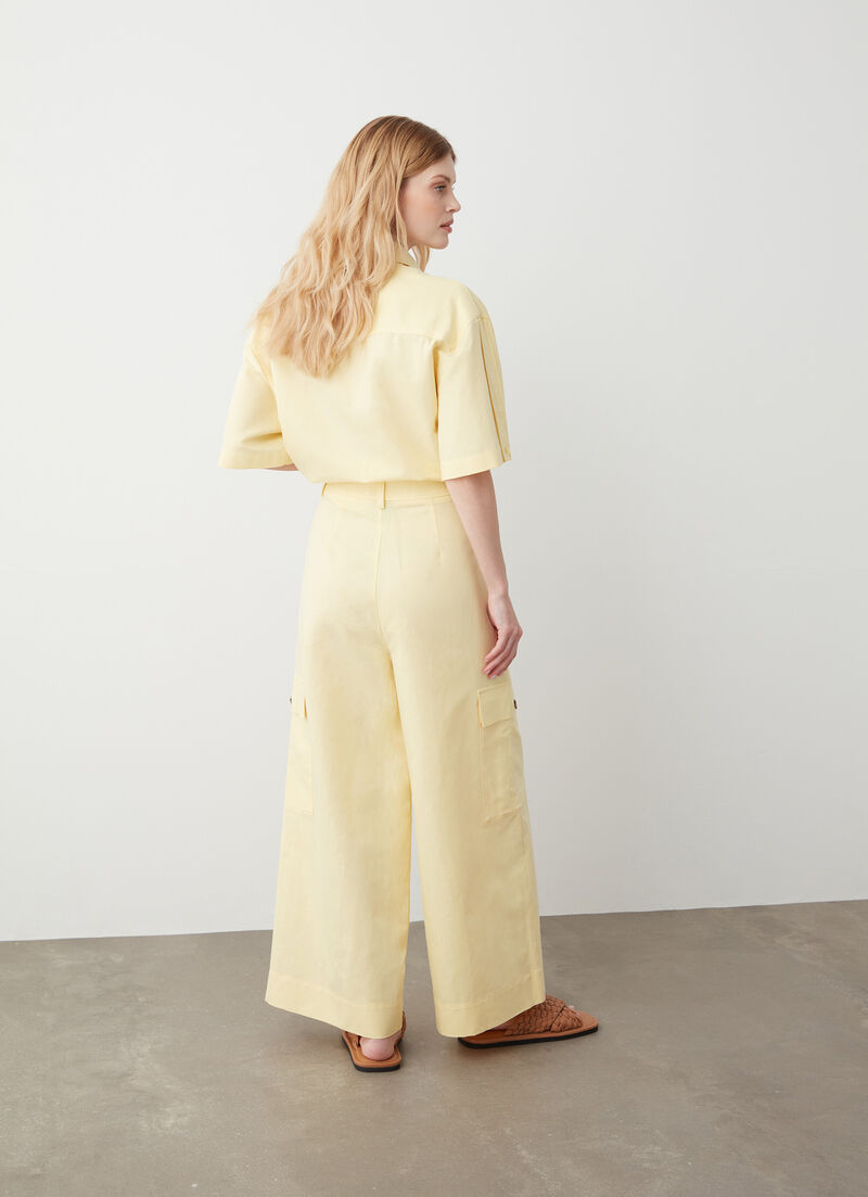 Linen cargo trousers