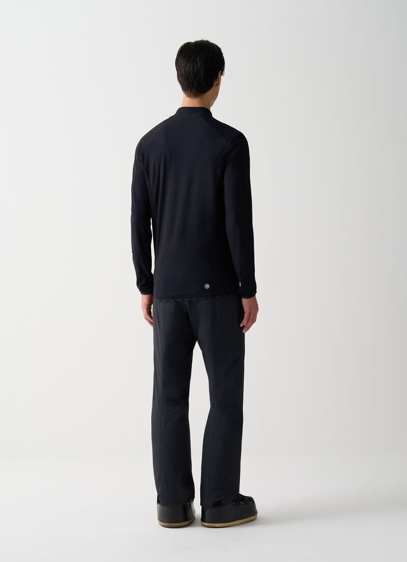 Thermal stretch ski jumper with half-zip