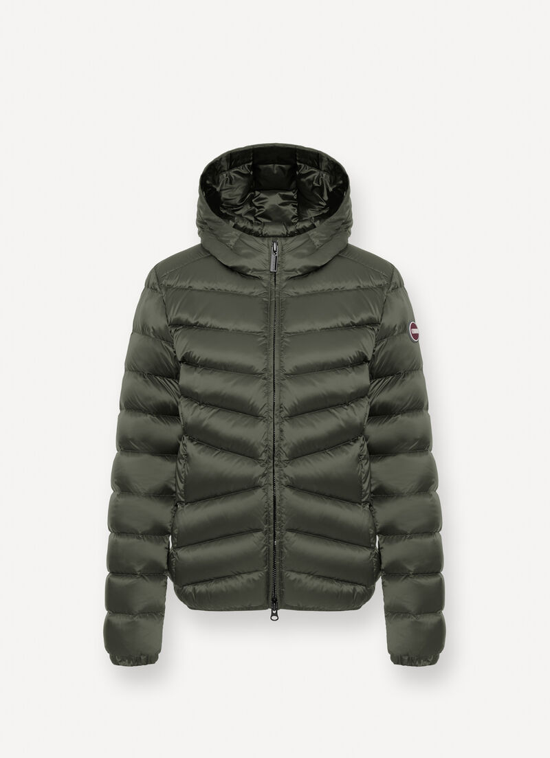 Quilted down jacket with hood