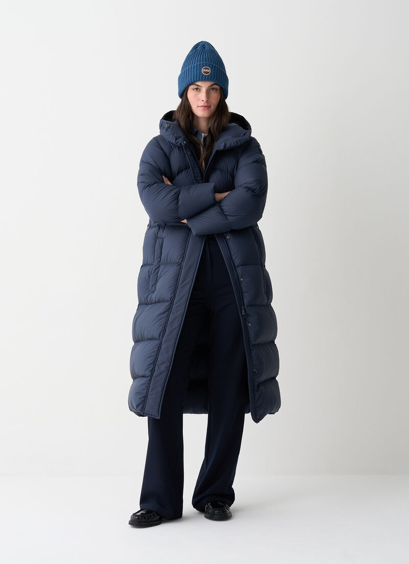 Puffy down jacket with belt
