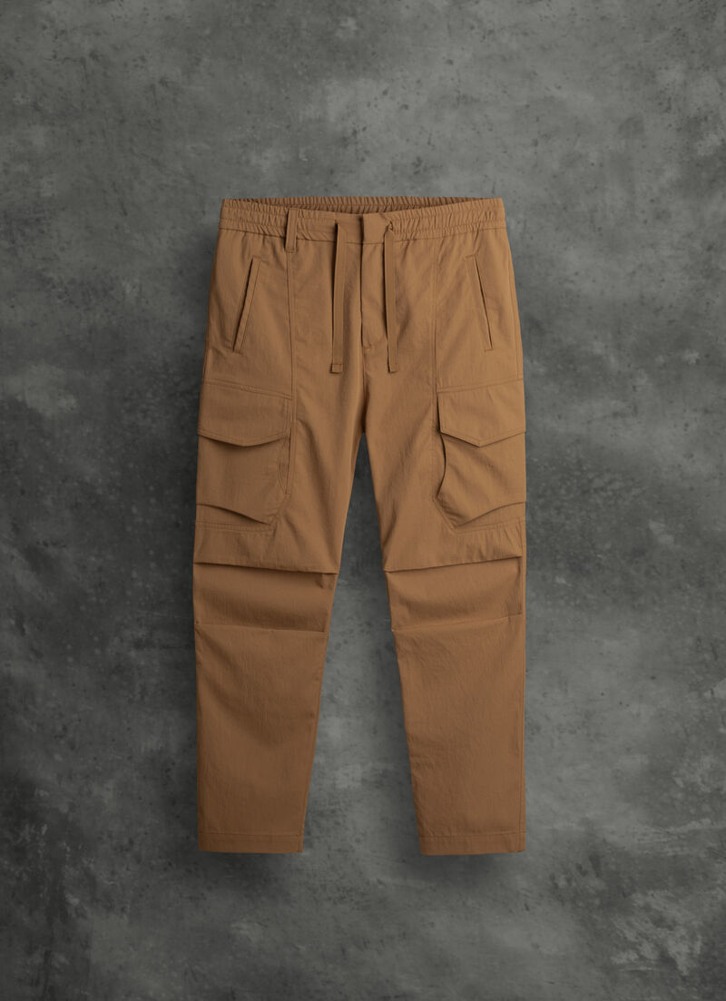Drawstring trousers in technical fabric
