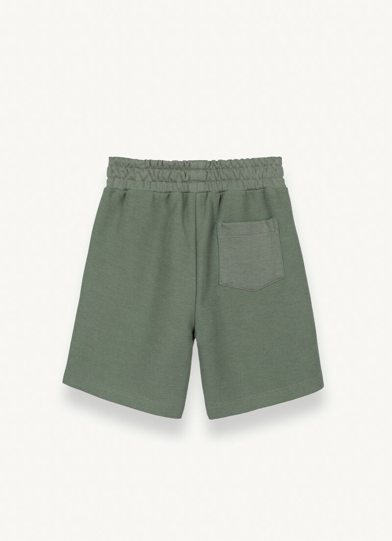 Shorts made from cotton blend piqué interlock fabric