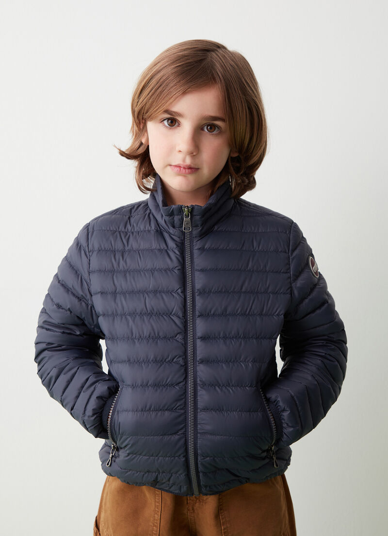 Padded collar down jacket