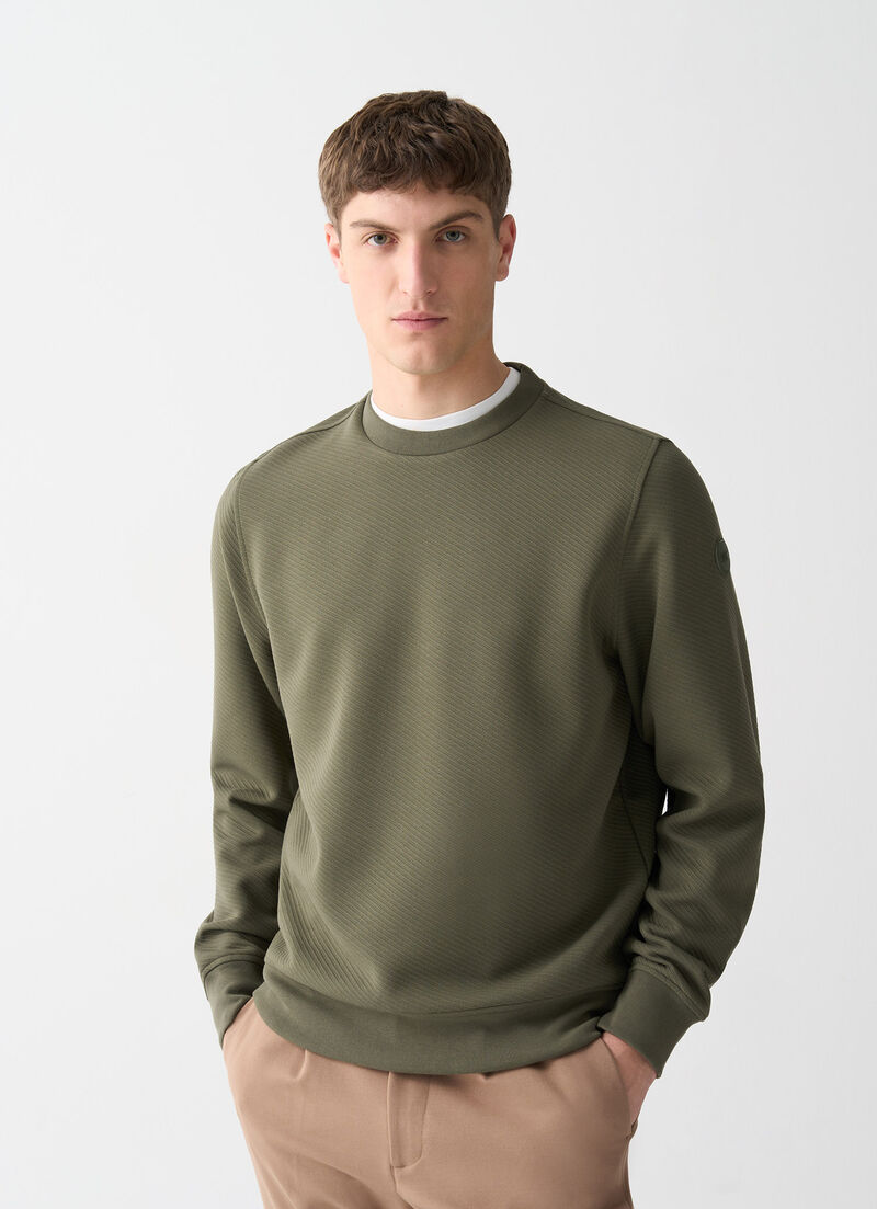 Round-neck jacquard sweatshirt
