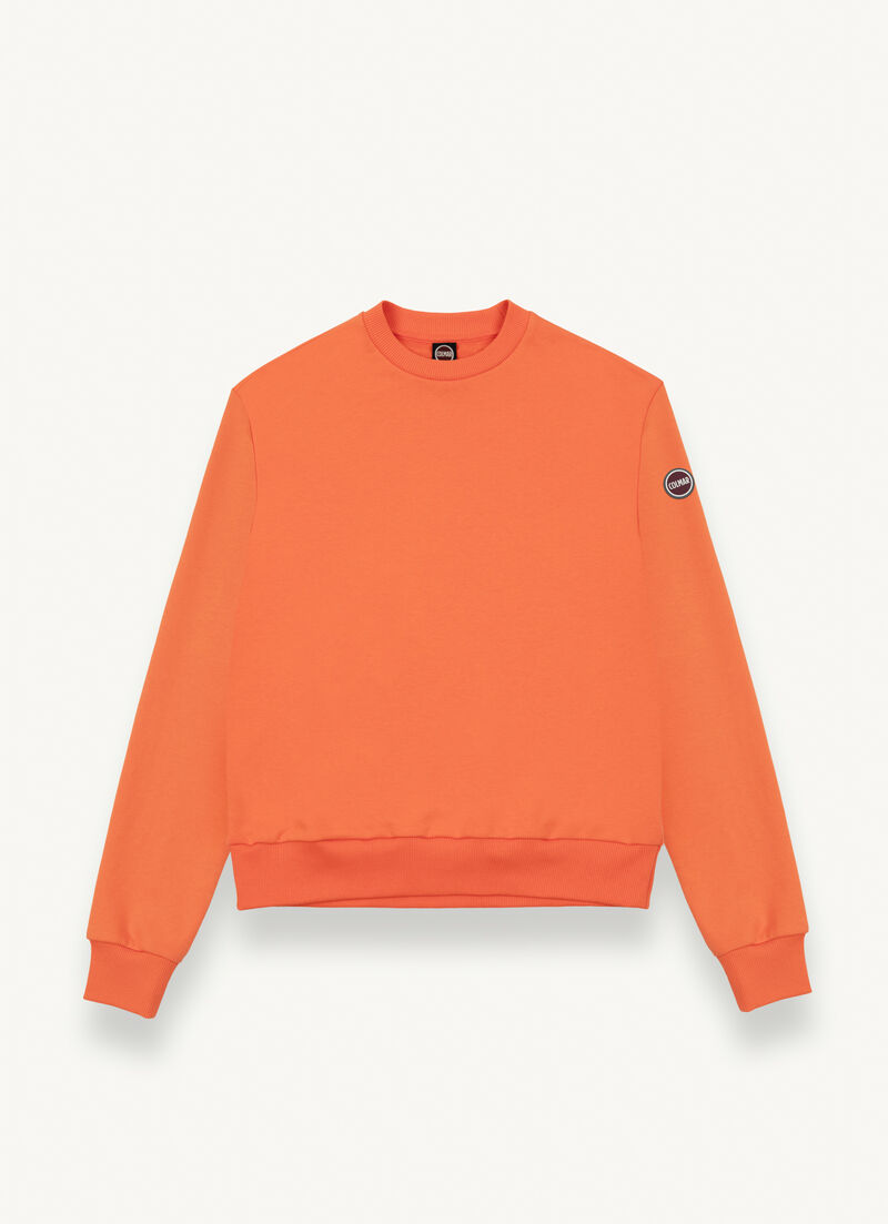 Solid colour crew-neck sweatshirt