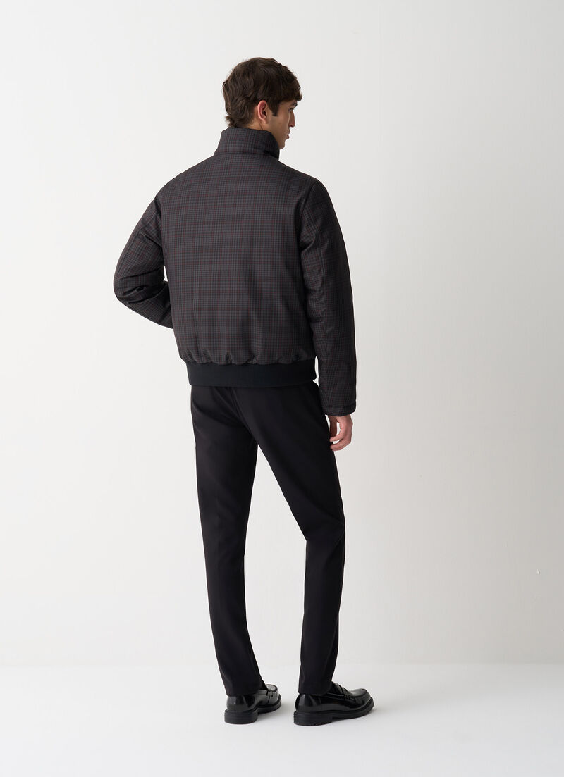 Check down bomber jacket