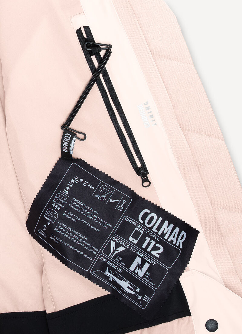 Satin fabric ski jacket