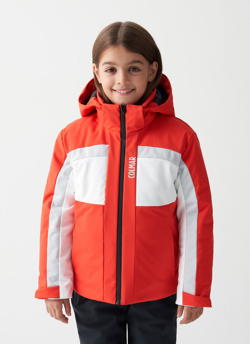Girl's colour-block ski jacket
