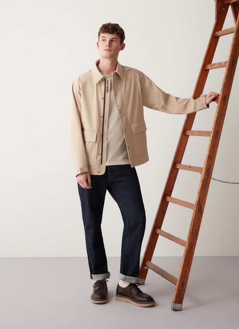 Softshell jacket with shirt collar