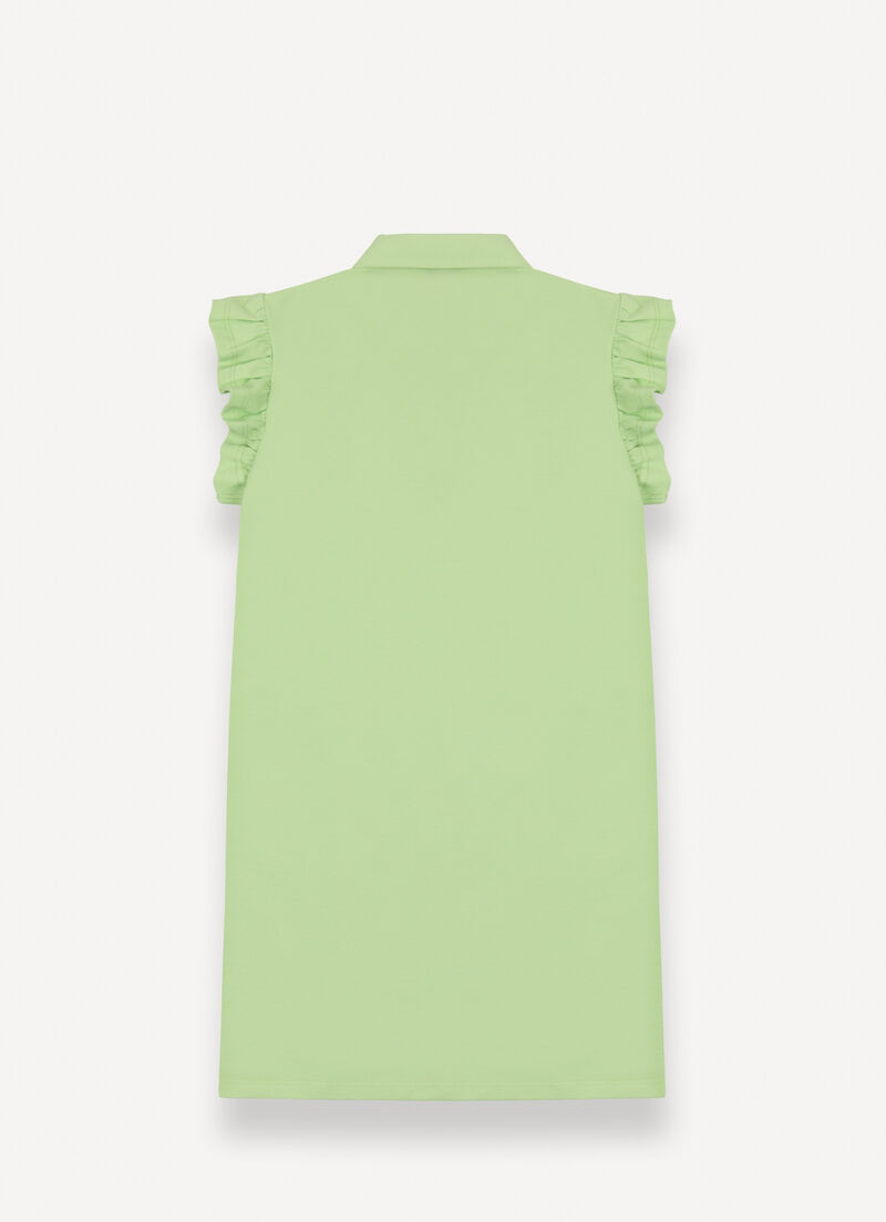 Piqué dress with flounced detailing