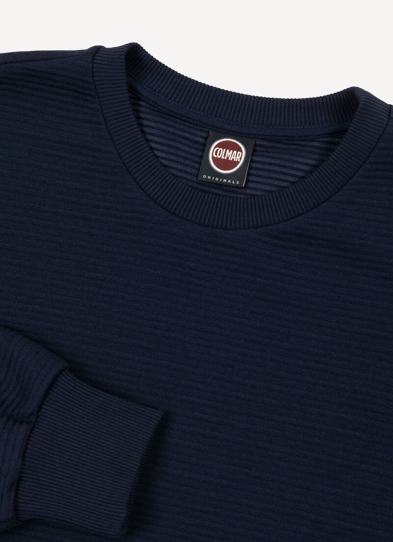 Crew-neck ribbed ottoman sweatshirt