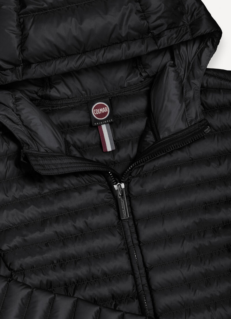 Light down jacket with hood