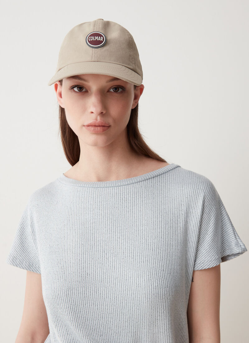 T-shirt with kimono sleeves in viscose blend fabric