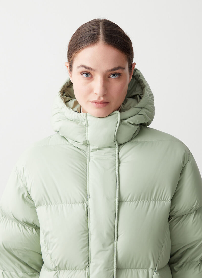 Oversized down jacket with hood