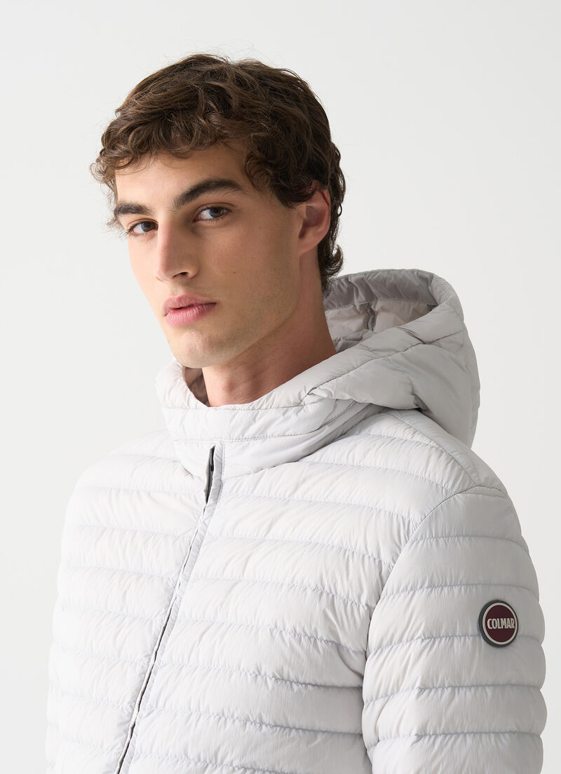 Light down jacket with hood