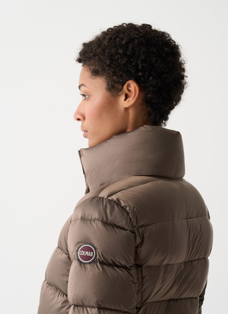 Long fitted down jacket