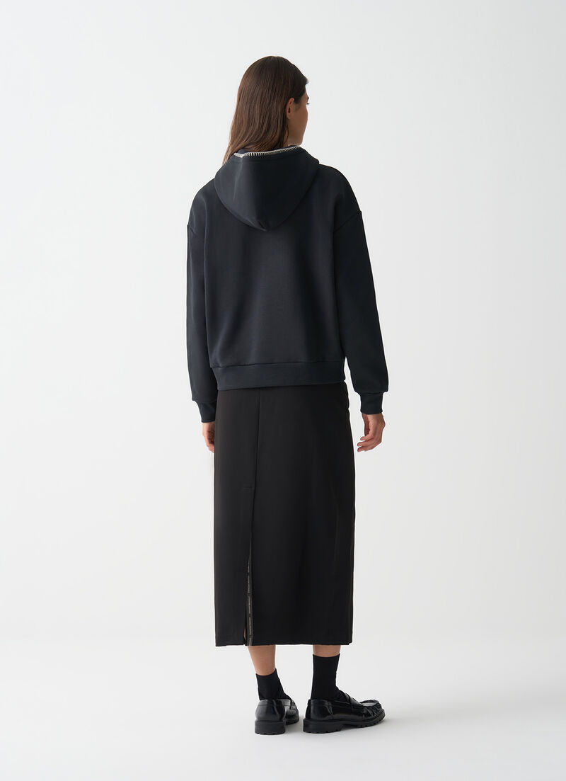 Full-zip sweatshirt with embroidery