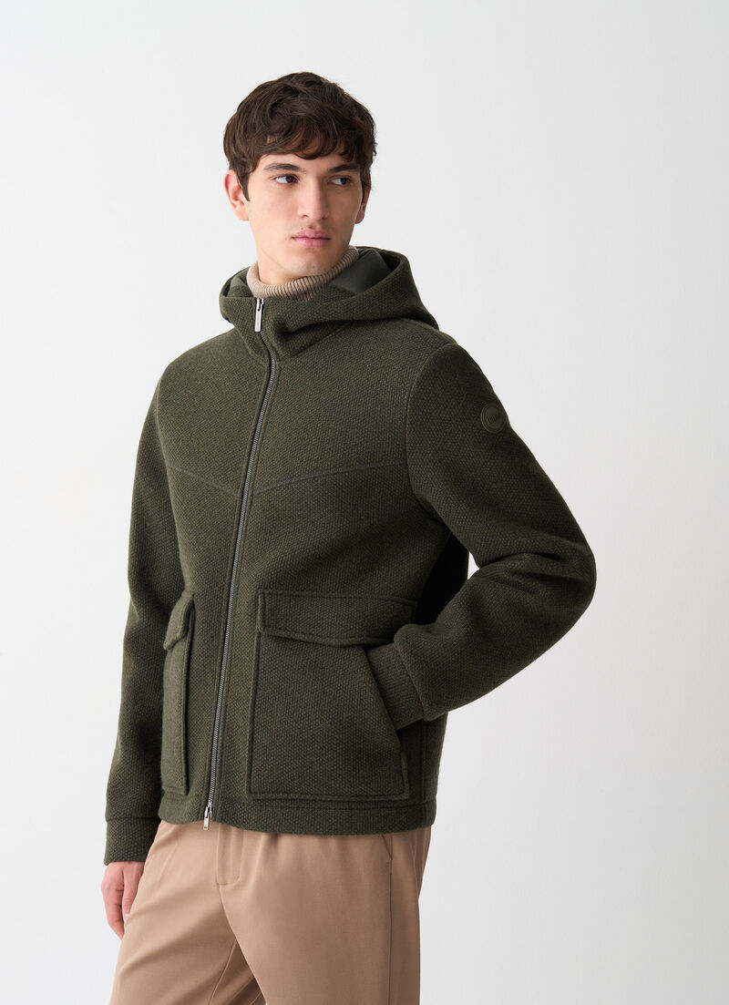 Pique jacket with hood