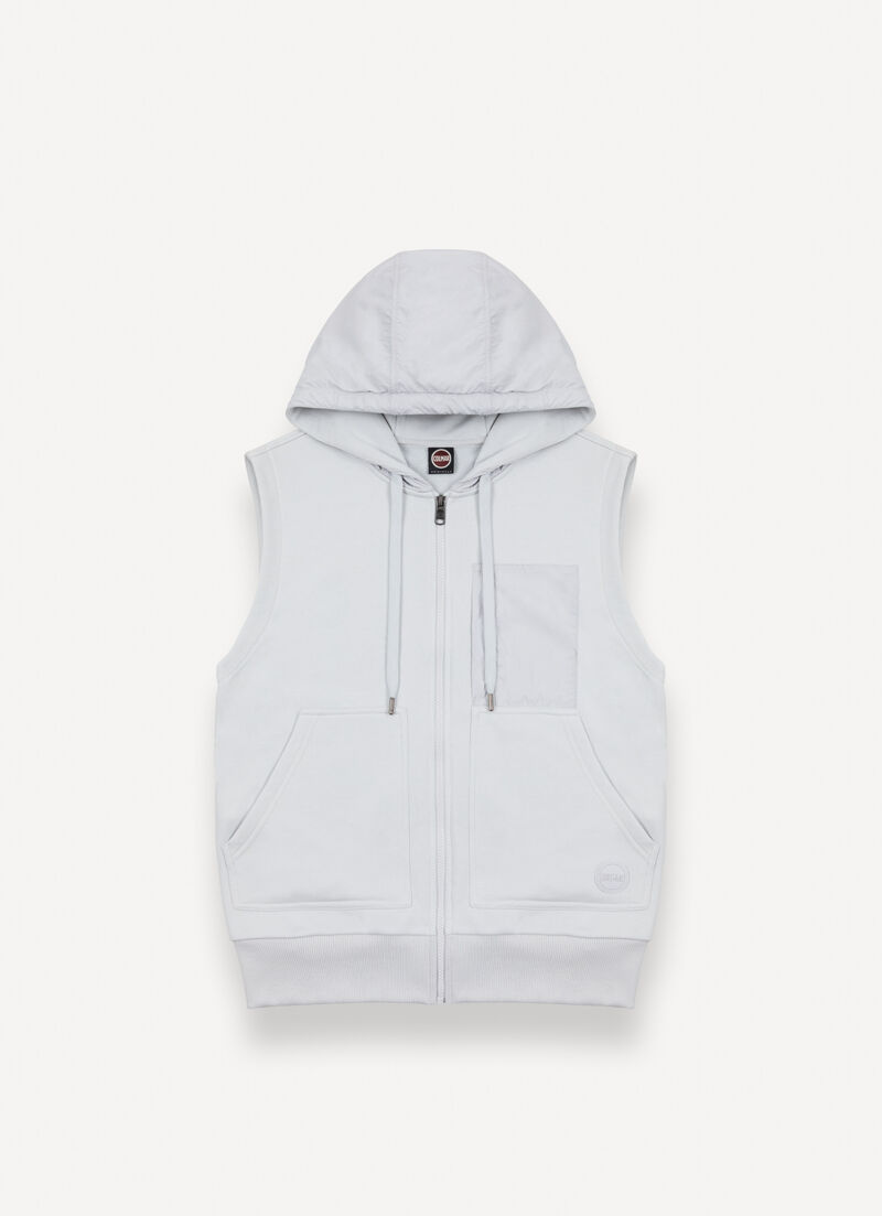 Fleece gilet with nylon details