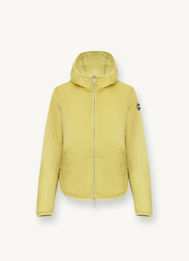 Reversible jacket with hood