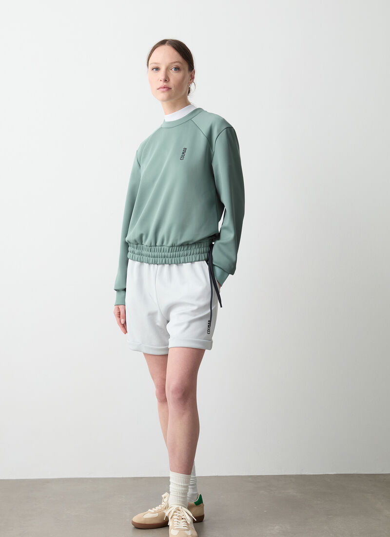 Stretch crew-neck sweatshirt