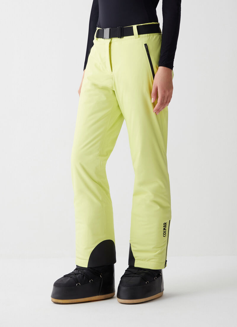 Padded ski pants with belt