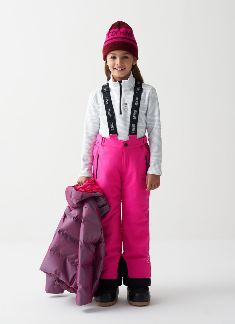 Unisex ski salopettes with adjustable length