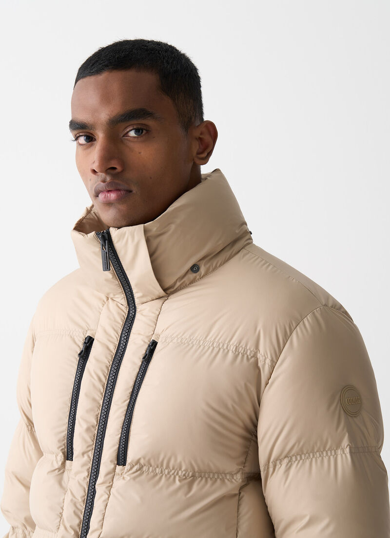 Puffy down jacket with hood
