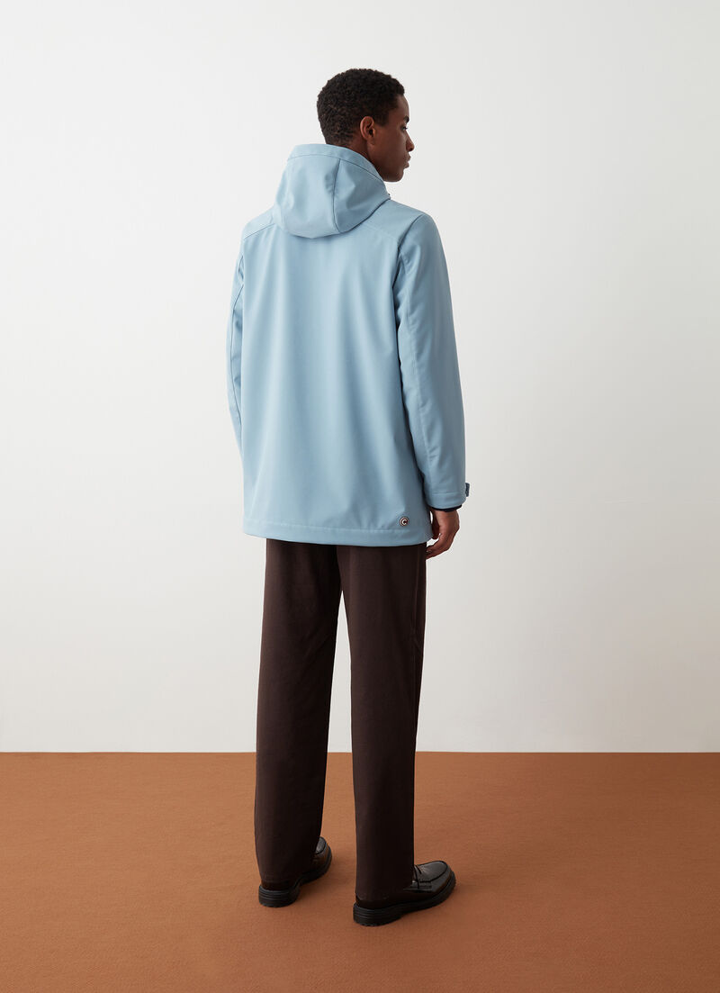 Long waterproof autumn-weight softshell jacket