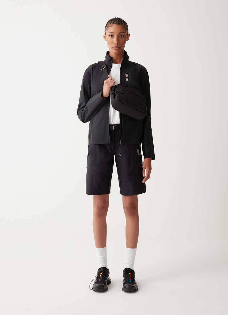 Zipped multi-pocket Bermuda shorts