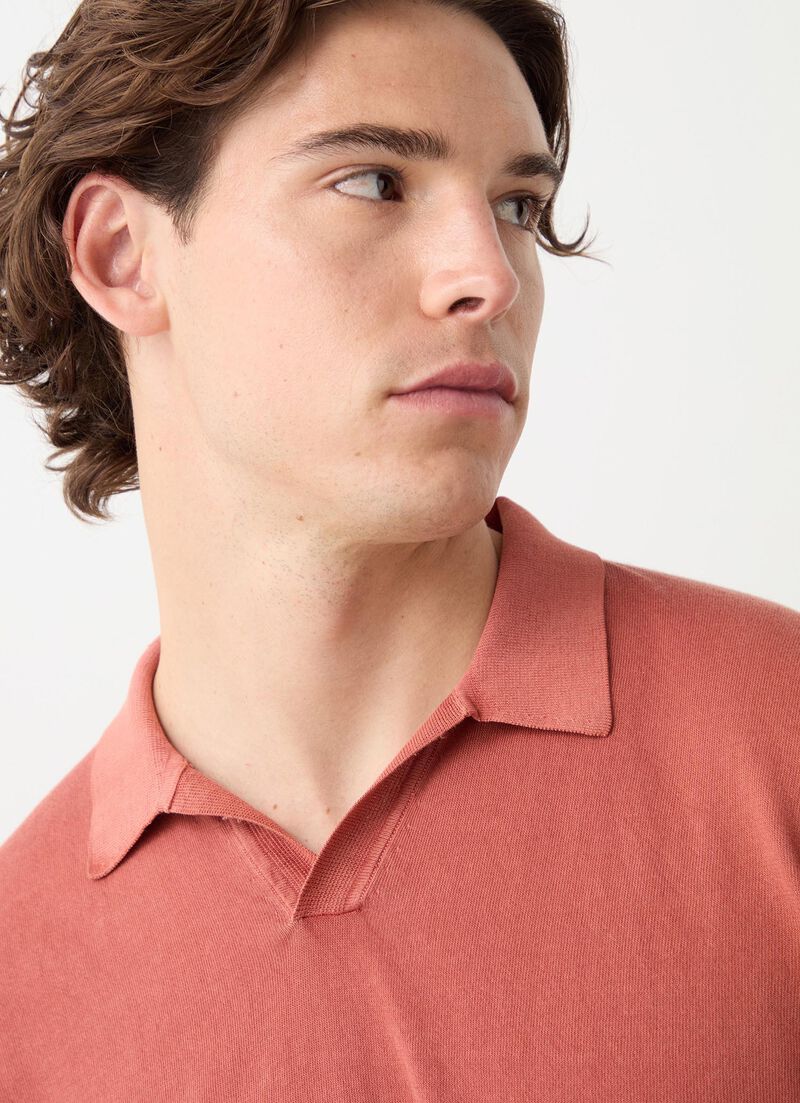Lightweight linen and cotton polo shirt