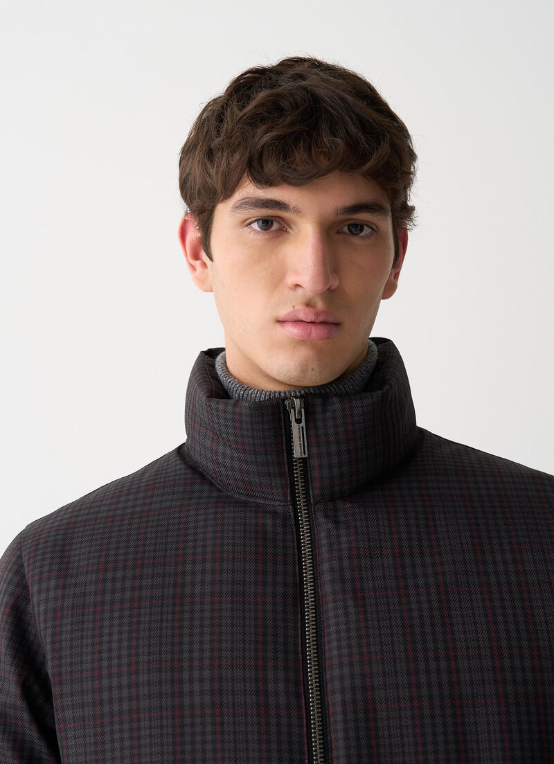 Check down bomber jacket