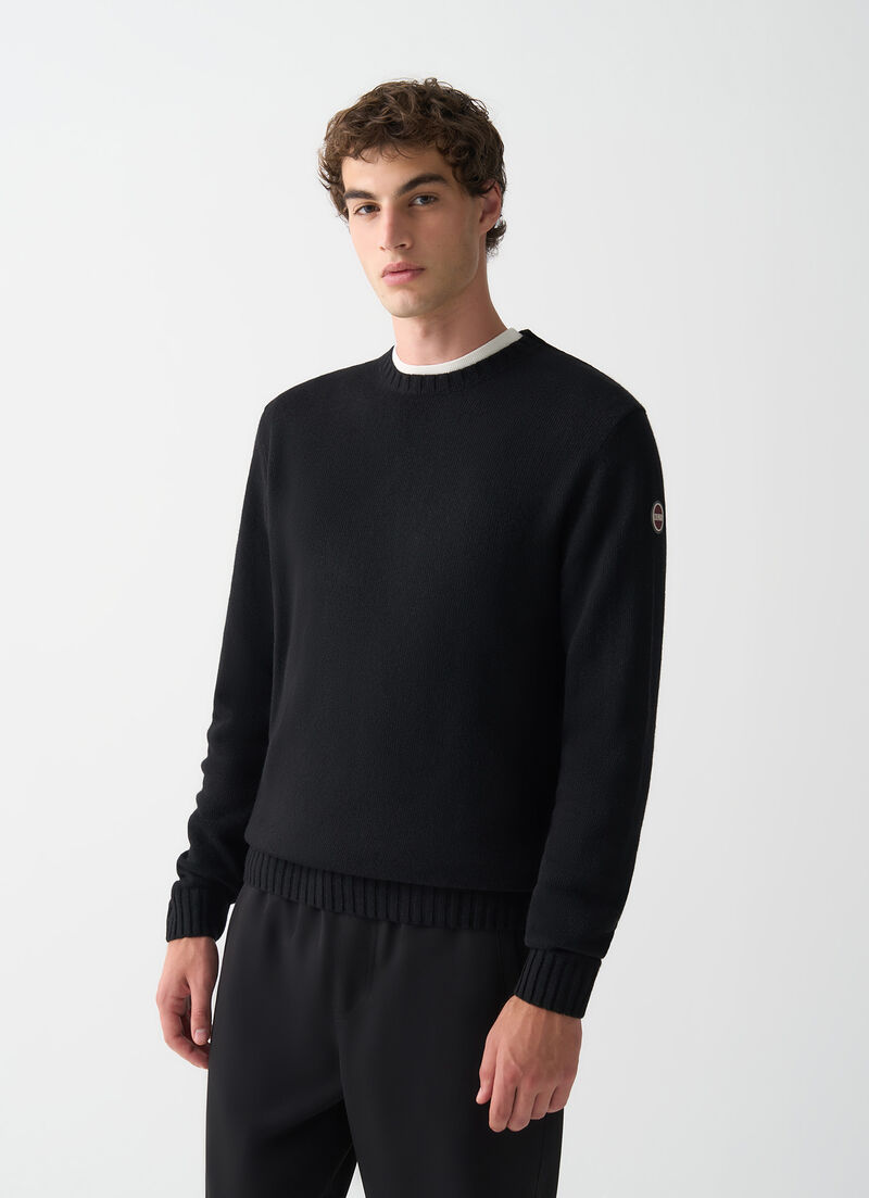 Branded wool pullover