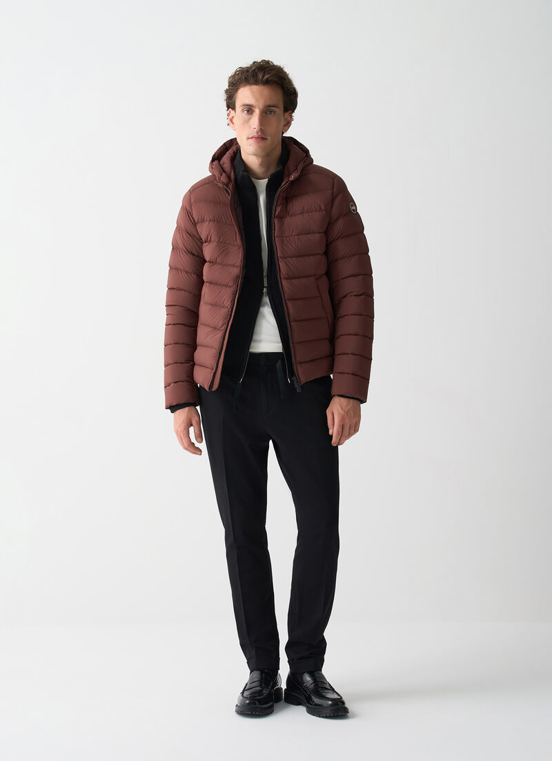 Down jacket with hood