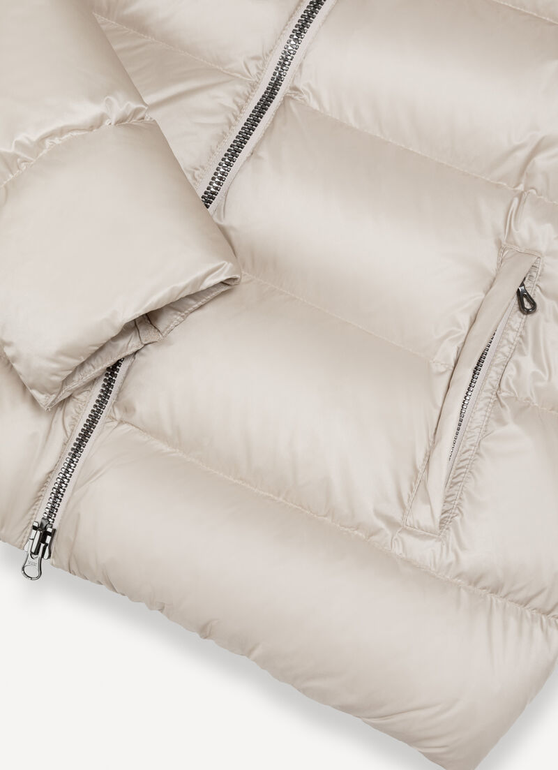 Down jacket with detachable hood