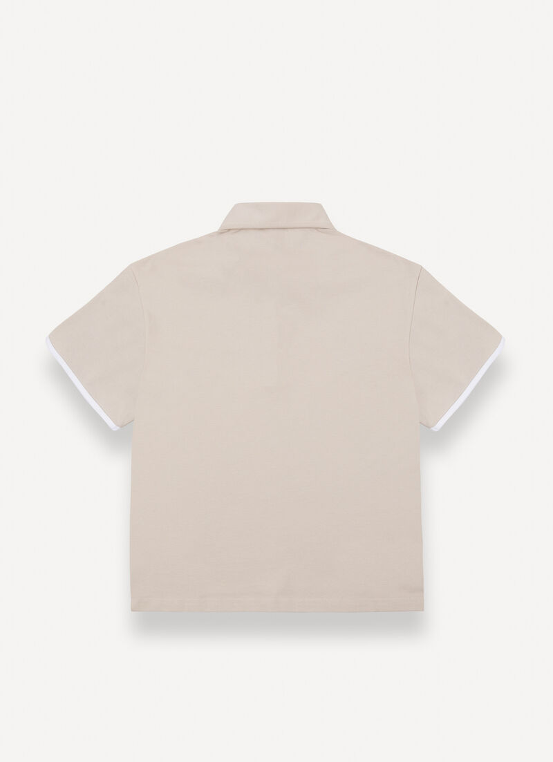 Polo-shirt with rounded sleeves